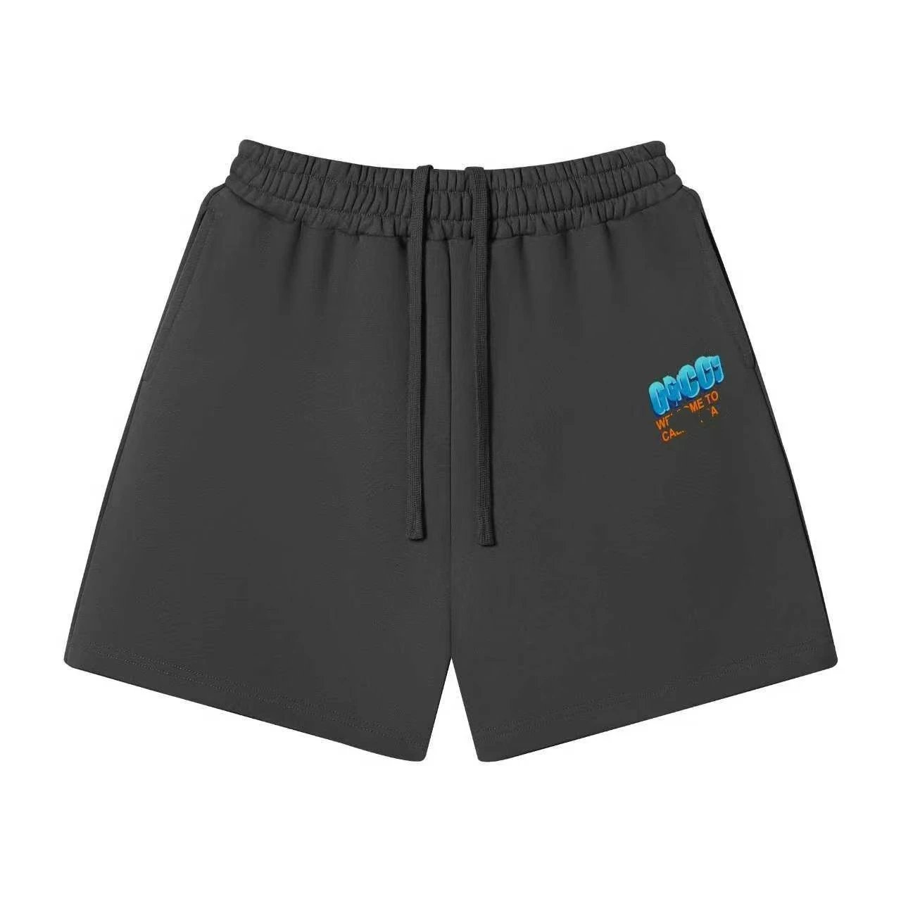 Unbranded Shorts Elastic-waist drawstring with graphic logo print — 31 Dark Gray