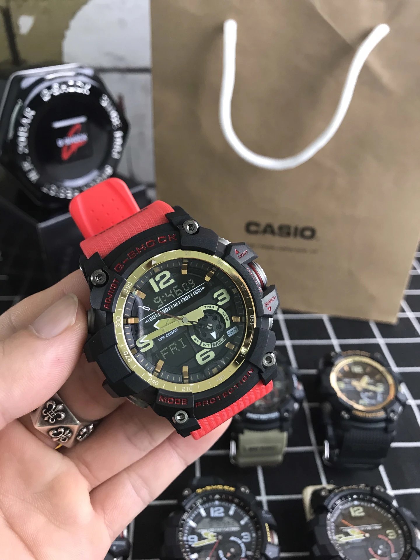 Casio Watches G-Shock octagonal ana-digi metal bracelet watch — Little Clay King 5