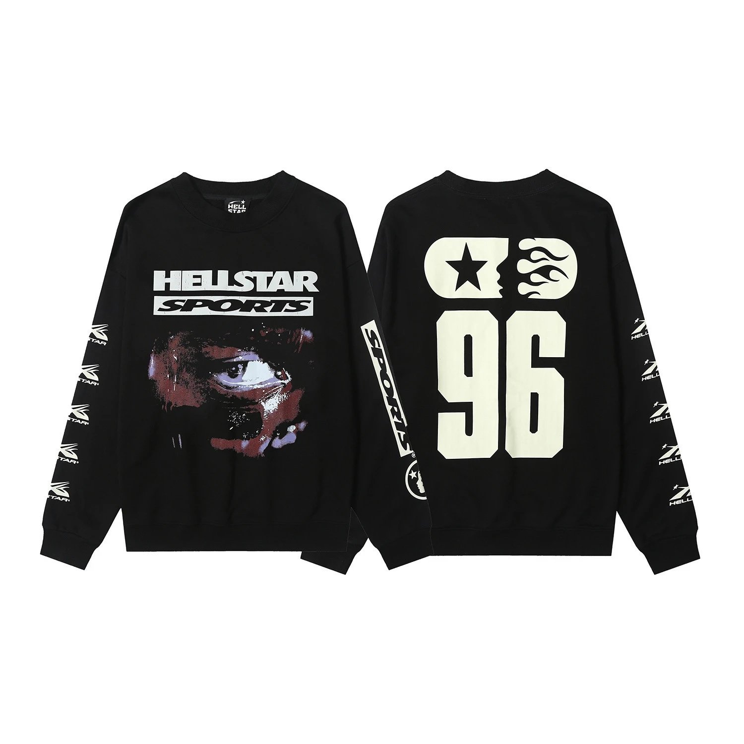 Hellstar T-Shirts Graphic Print Long-Sleeve T-Shirt — FY 8807 Black