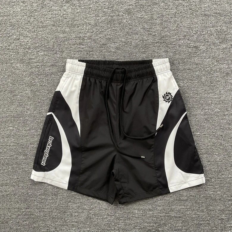 Broken Planet Shorts Drawstring athletic — 8320 black and white