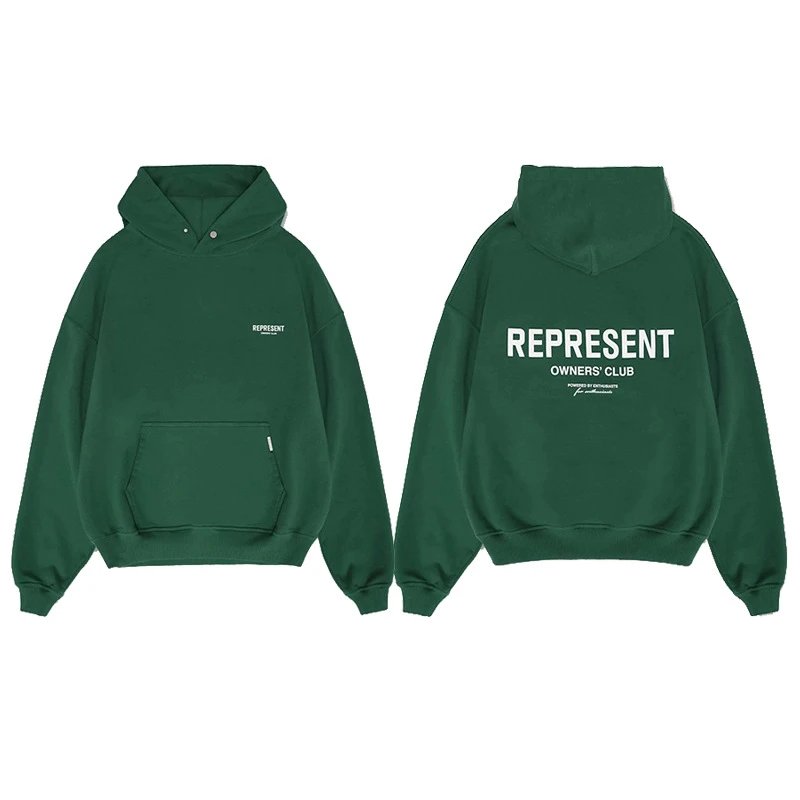 Represent Owners' Club Oversized Hoodie Army Green