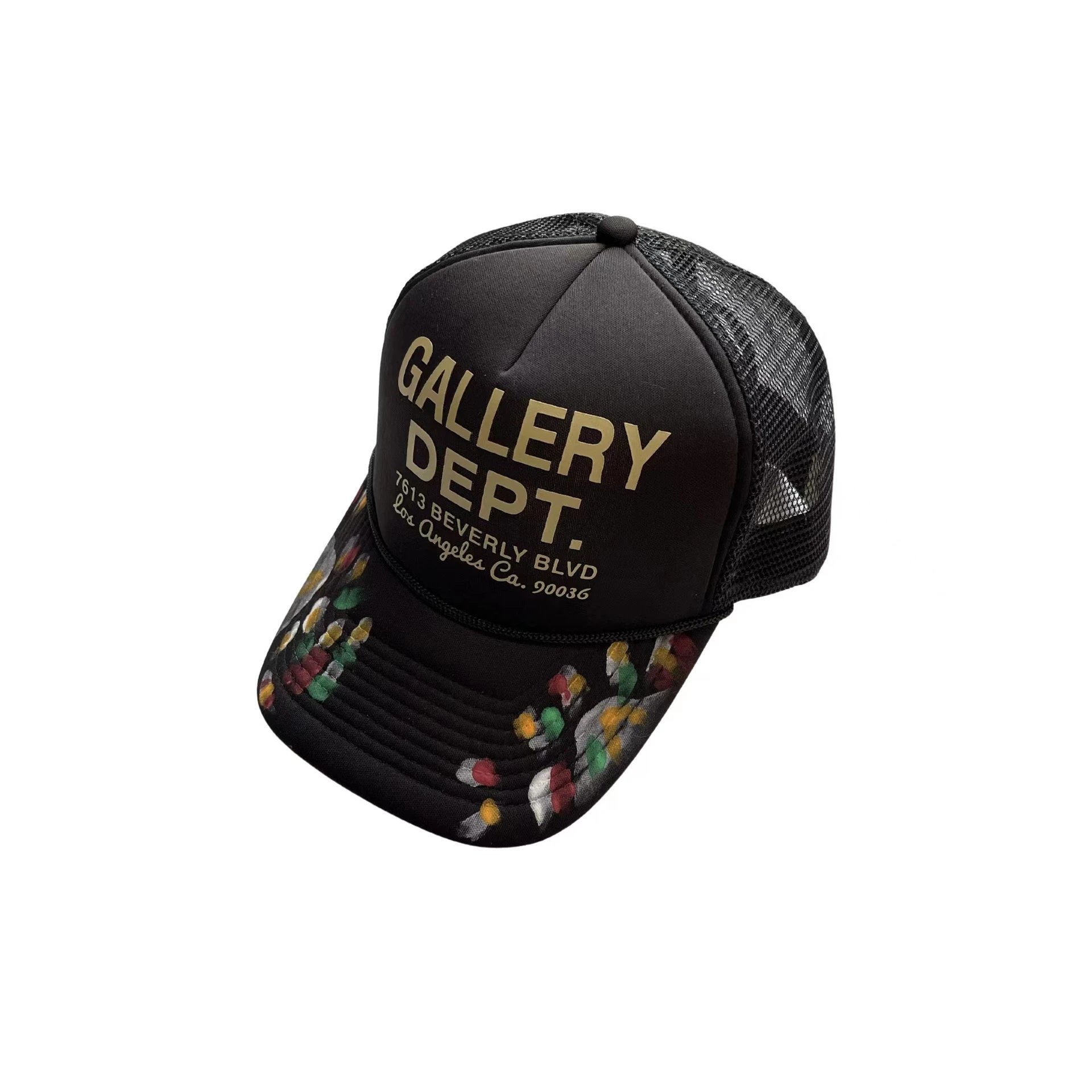 Essentials Hats Distressed Logo Baseball Cap — G black 1