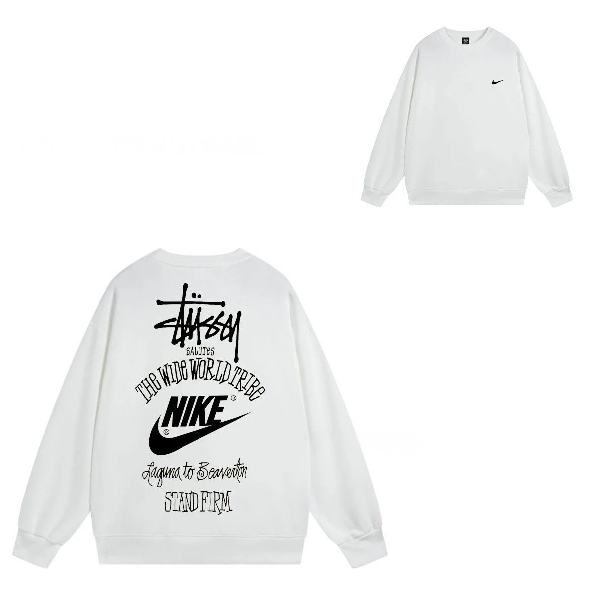 Stüssy Hoodies & Sweatshirts Crewneck Graphic Sweatshirt — 102 white