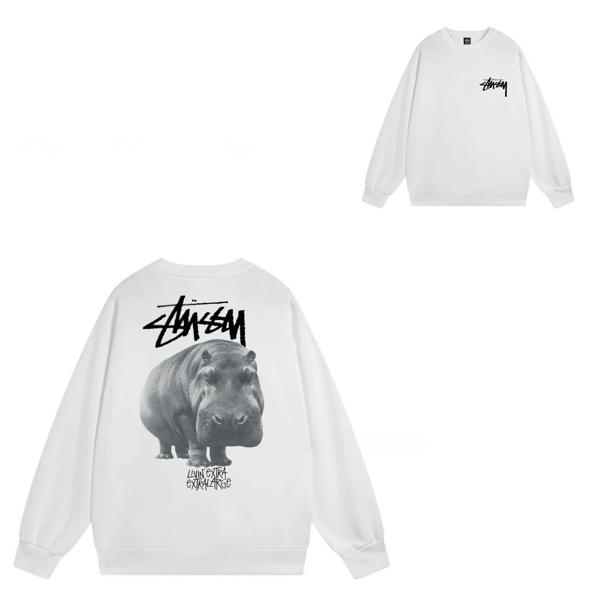 Stüssy Hoodies & Sweatshirts Crewneck Graphic Sweatshirt — 104 white