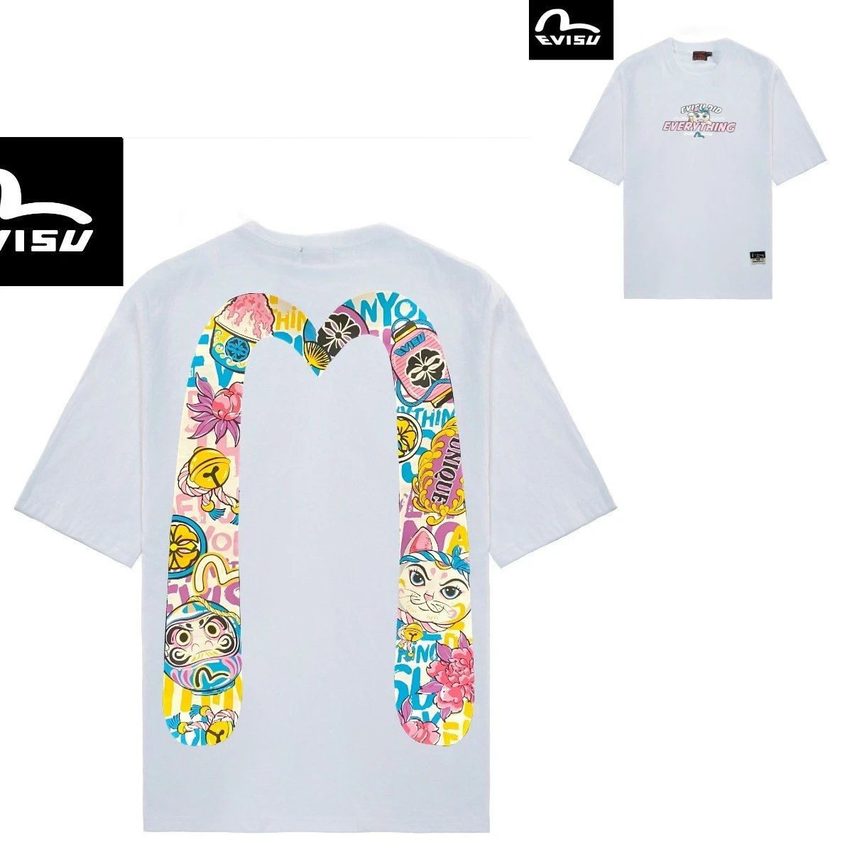 Evisu T-Shirts Short-Sleeve Graphic T-Shirt — 2081 White