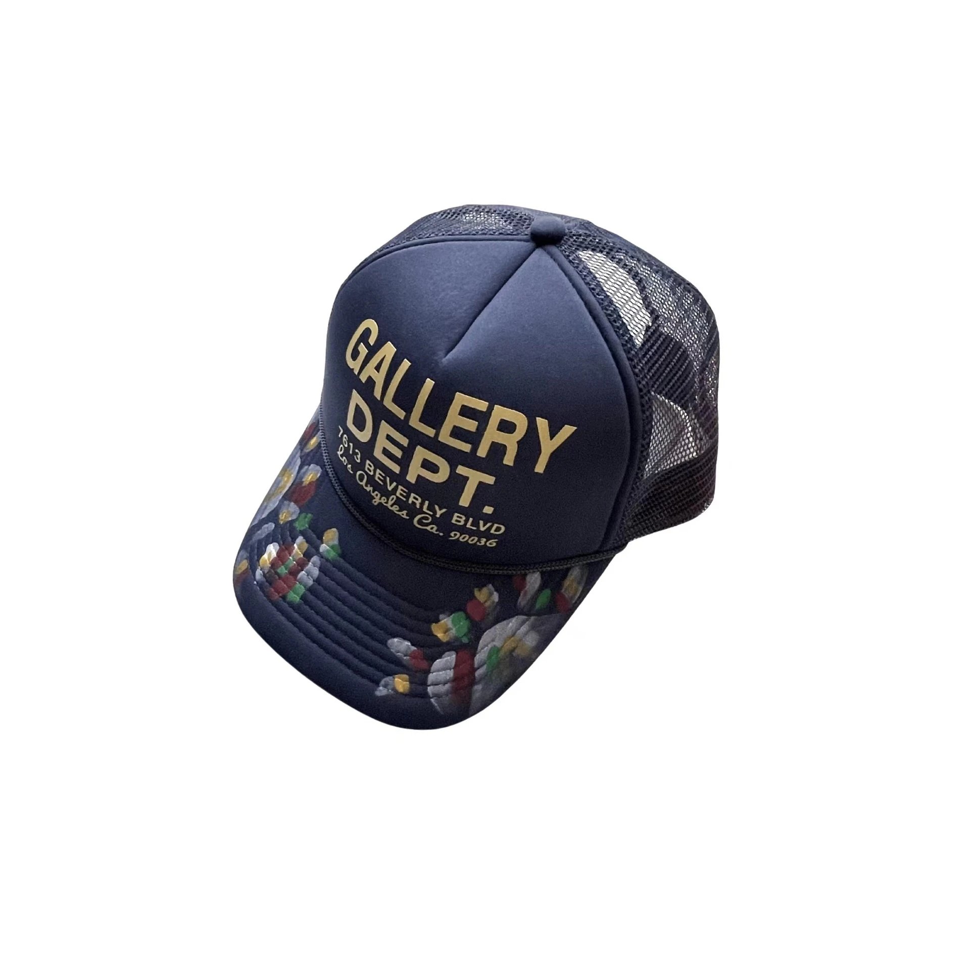 Essentials Hats Distressed Logo Baseball Cap — G blue 1