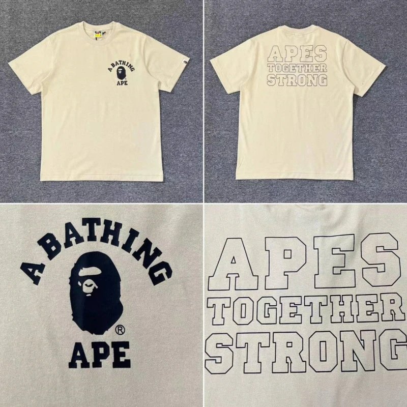 A Bathing Ape T-Shirts Apes Together Strong Graphic Short-Sleeve T-Shirt — XX 265 Apricot color