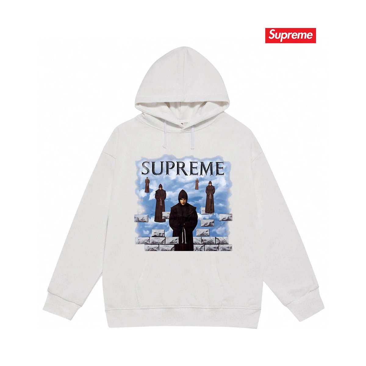 Supreme Hoodies & Sweatshirts Graphic Print Pullover Hoodie — S 2050 white