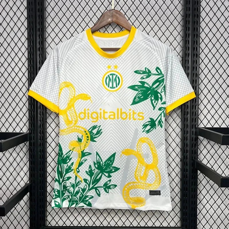 Unbranded Football Jerseys Short-Sleeve Club and National Team Designs — 2425 Inter White and Yellow Special Edition
