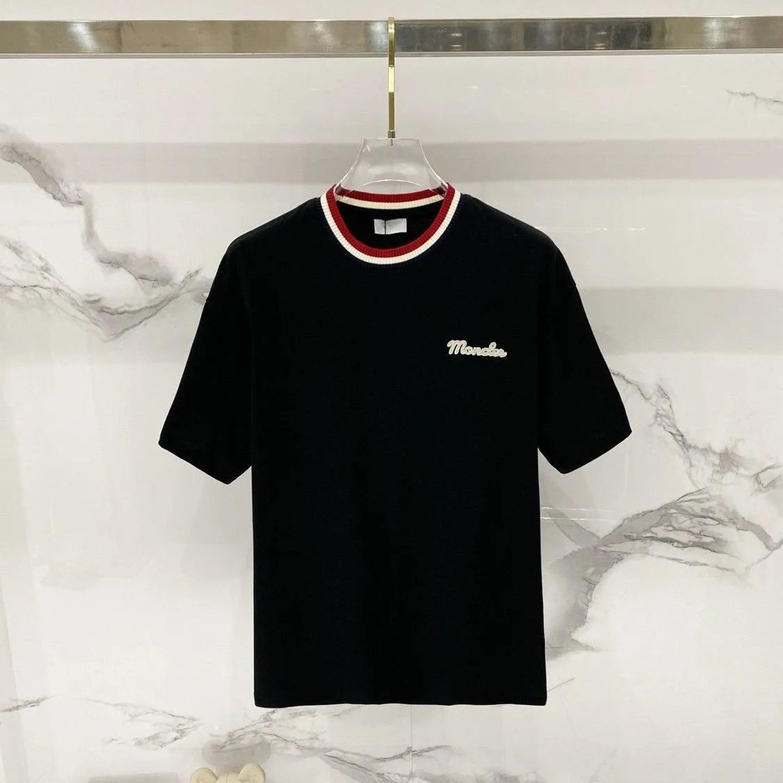 Moncler T-Shirts Logo Graphic Short-Sleeve Crewneck — M797