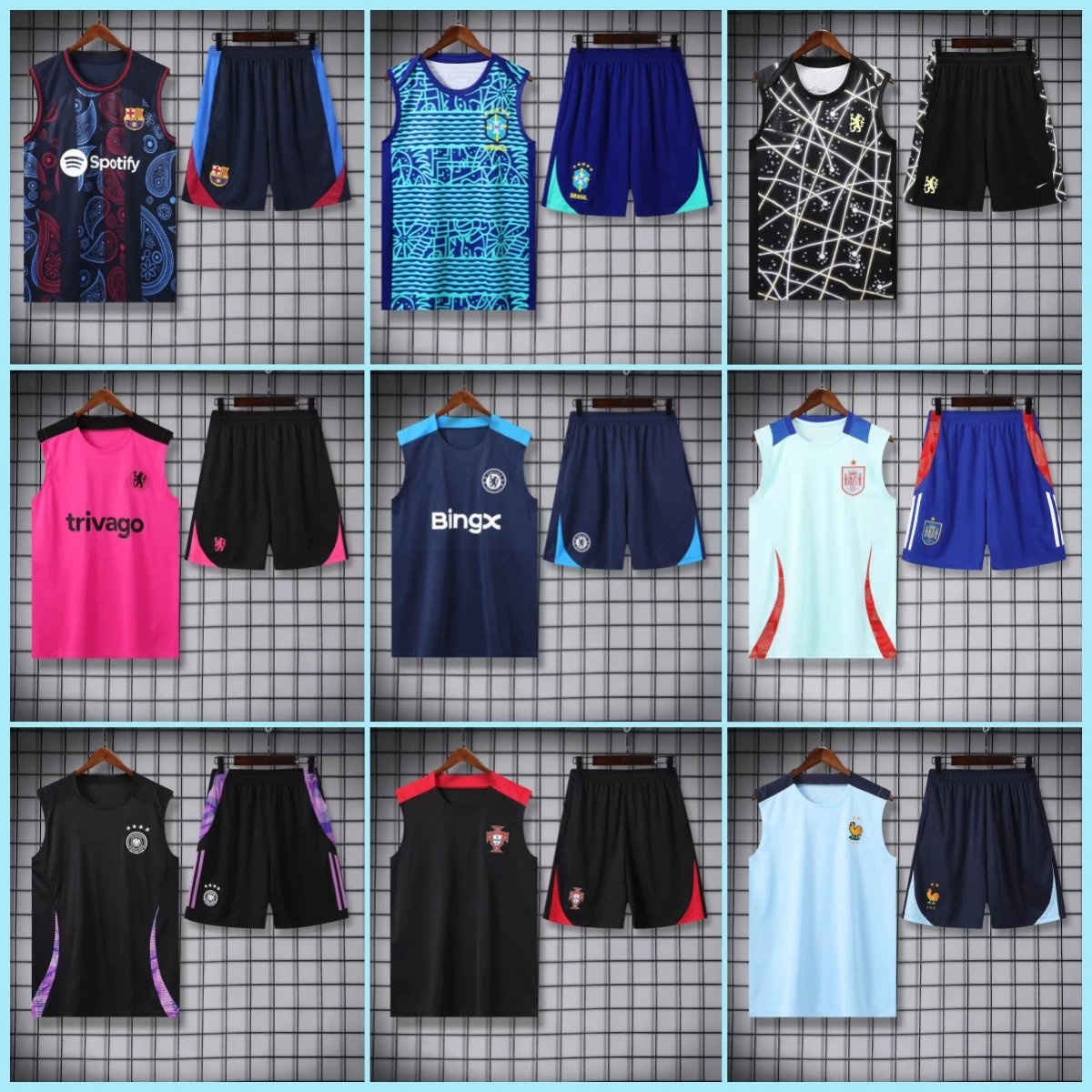 Atlético de Madrid Football Jerseys Sleeveless jersey and shorts set image 1