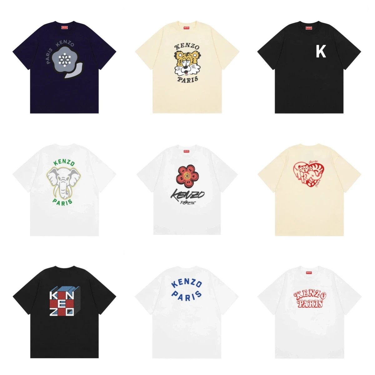 Kenzo Paris Multi Color Graphic T-Shirts Set