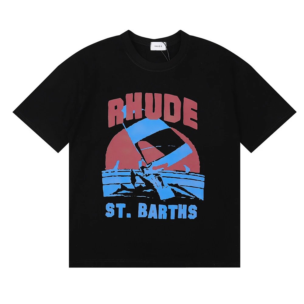 Rhude T-Shirts Graphic Print — 5069 black