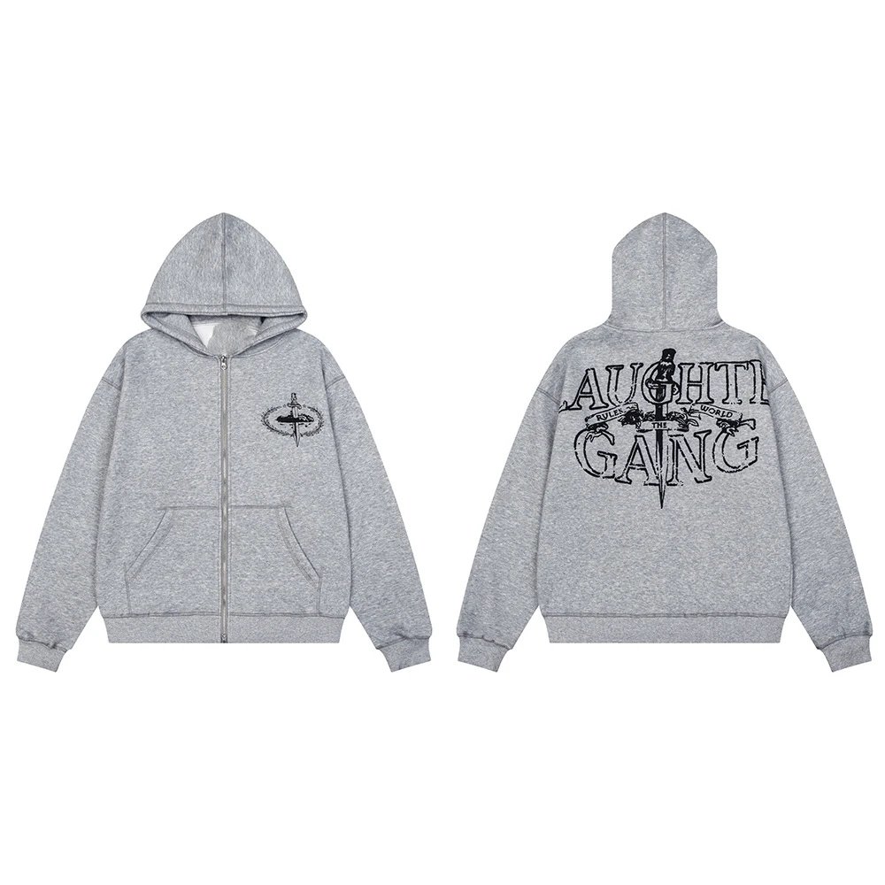 Corteiz Hoodies & Sweatshirts Logo-print hooded sweatshirt — 525 gray