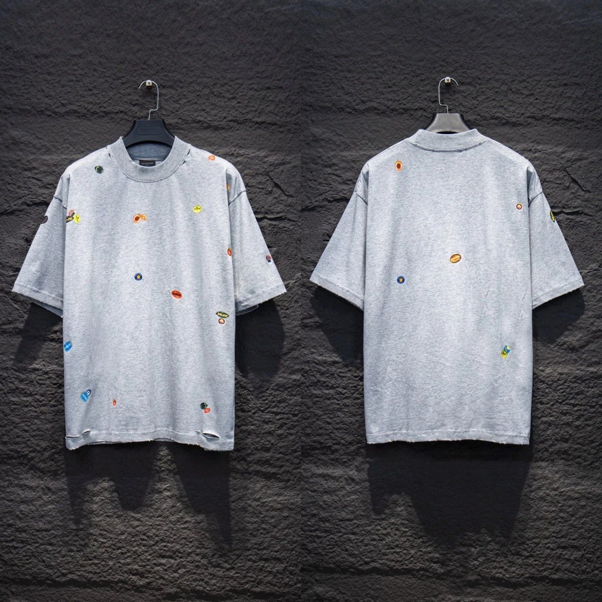 Balenciaga T-Shirts Graphic short-sleeve T-shirt — 5194 Floral gray