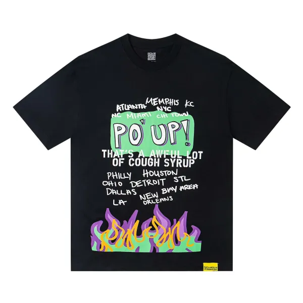 Design PO' UP! Cough Syrup Graphic T-Shirt Black - 1