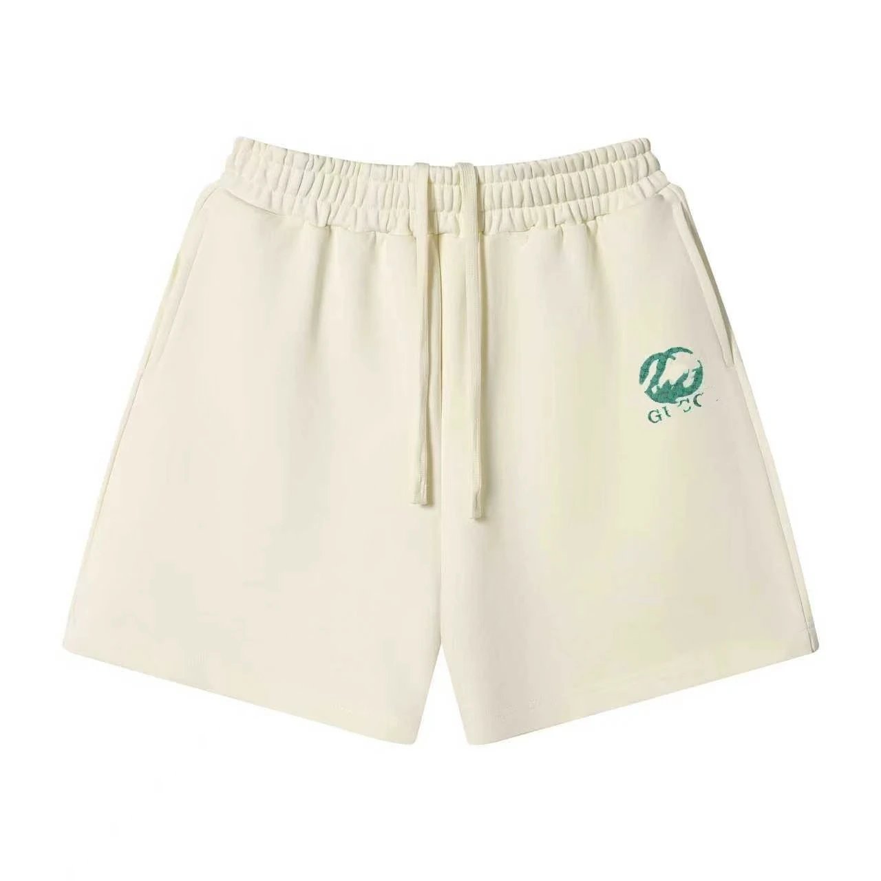 Unbranded Shorts Elastic-Waist Drawstring Graphic — 51 Beige