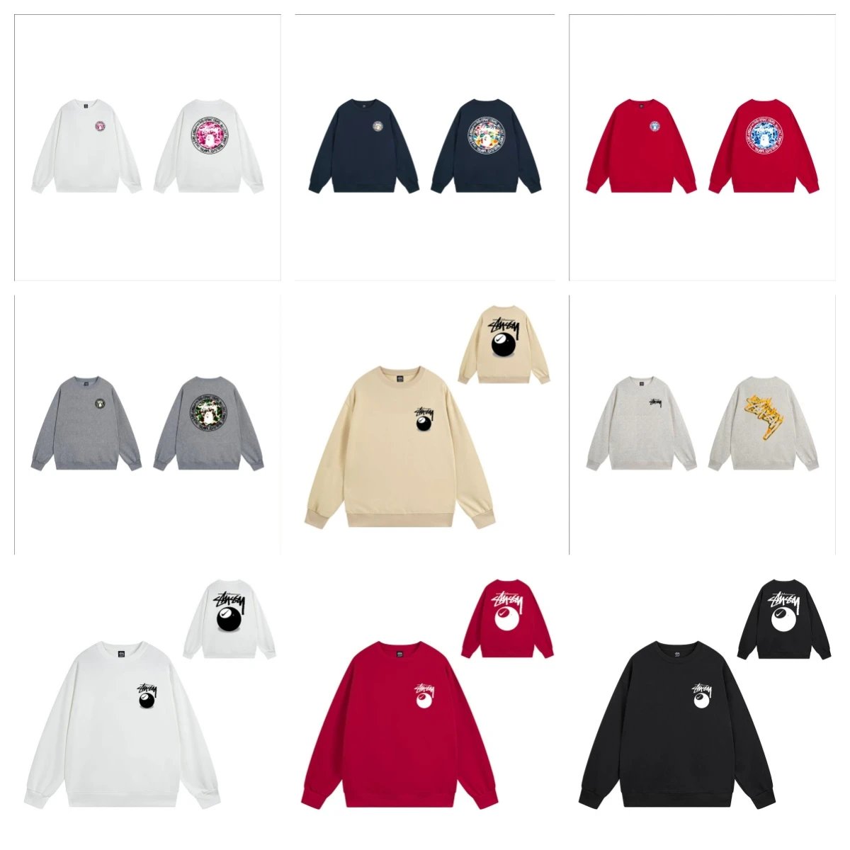 Stussy Colorful Graphic Crewneck Sweater