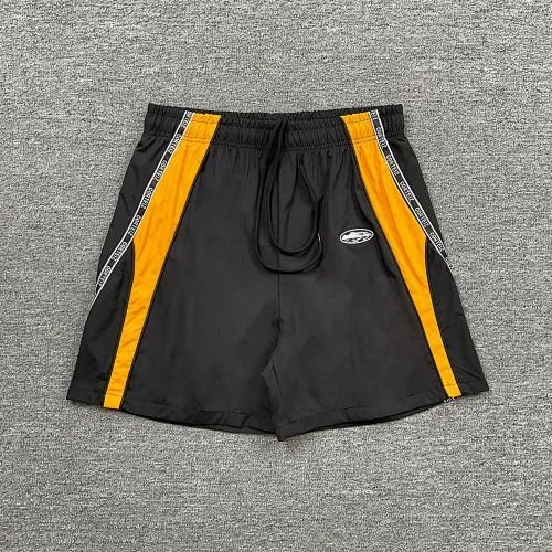 Corteiz Shorts CRTZ logo graphic drawstring — 6133 Black and yellow