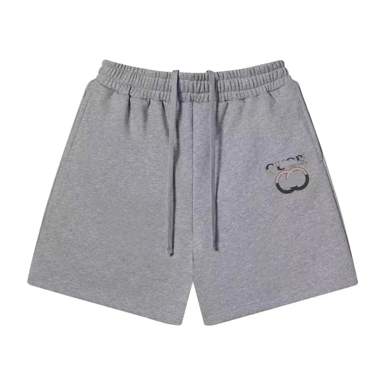 Unbranded Shorts Elastic-waist drawstring with graphic logo print — 30 Heather gray