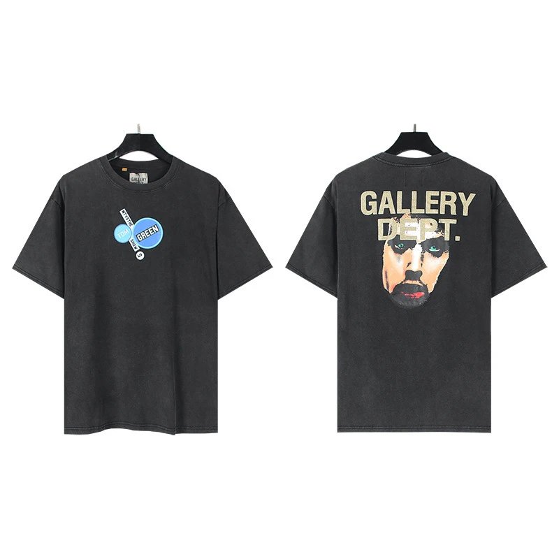 Gallery Dept. T-Shirts Loose Graphic Print — 8007 Washing water black (digital direct injection)