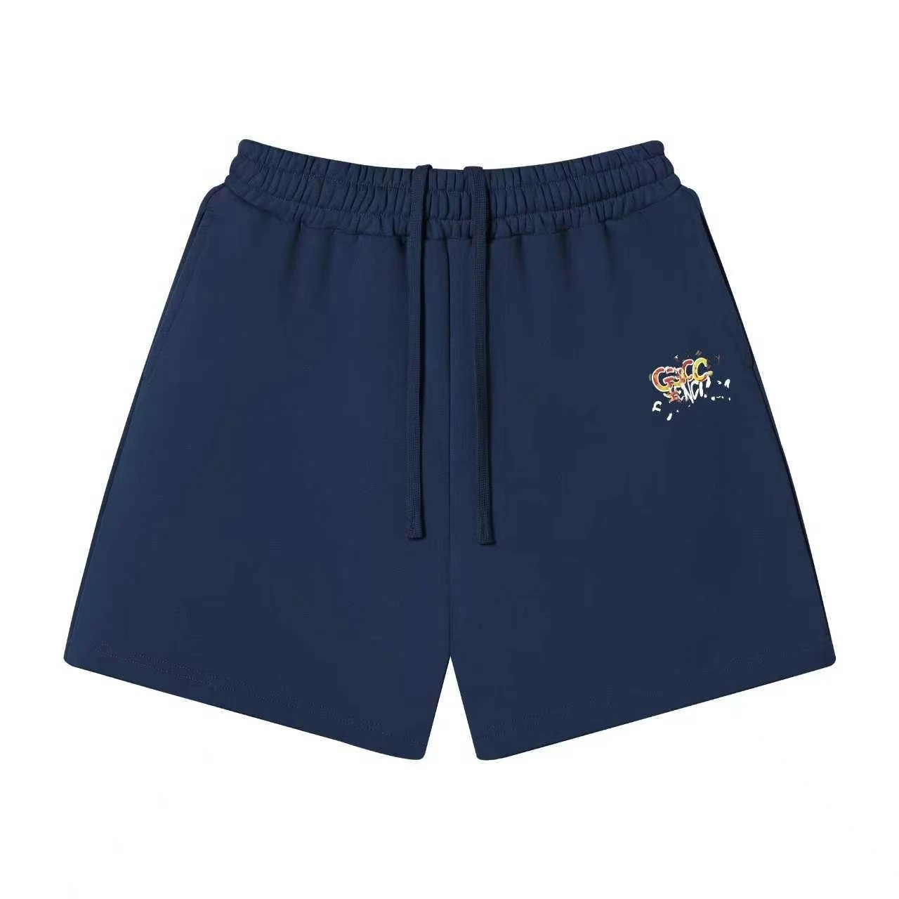 Unbranded Shorts Elastic-Waist Drawstring Graphic — 52 Navy