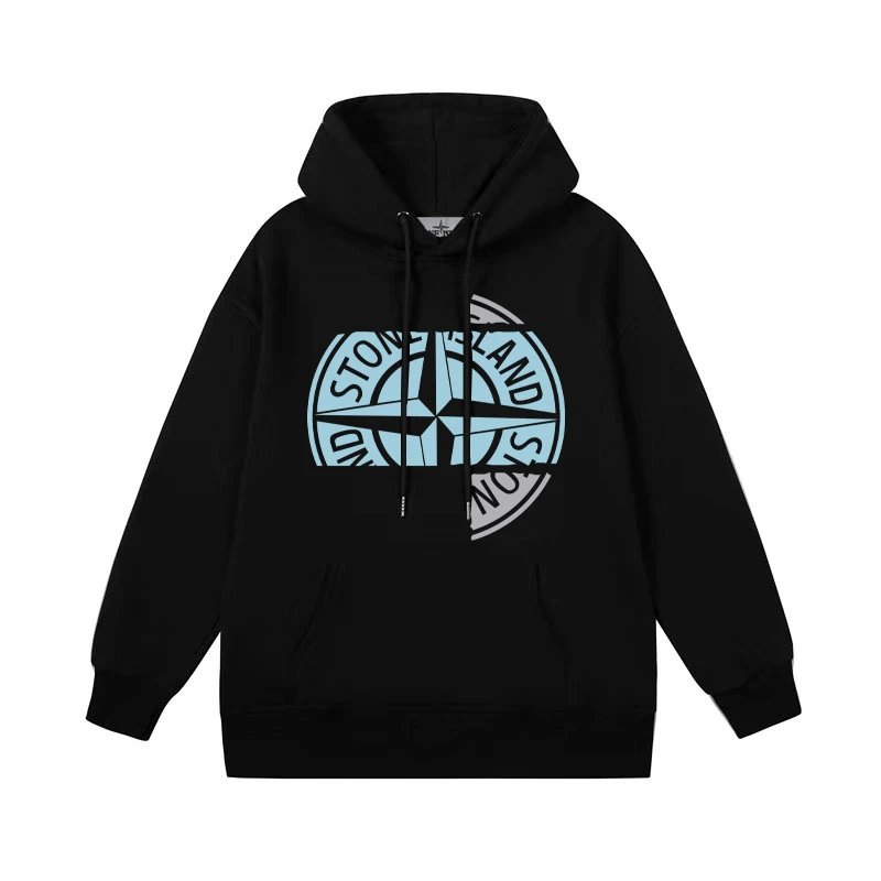 Stone Island Hoodies & Sweatshirts Compass Logo Pullover Hoodie — 669 black