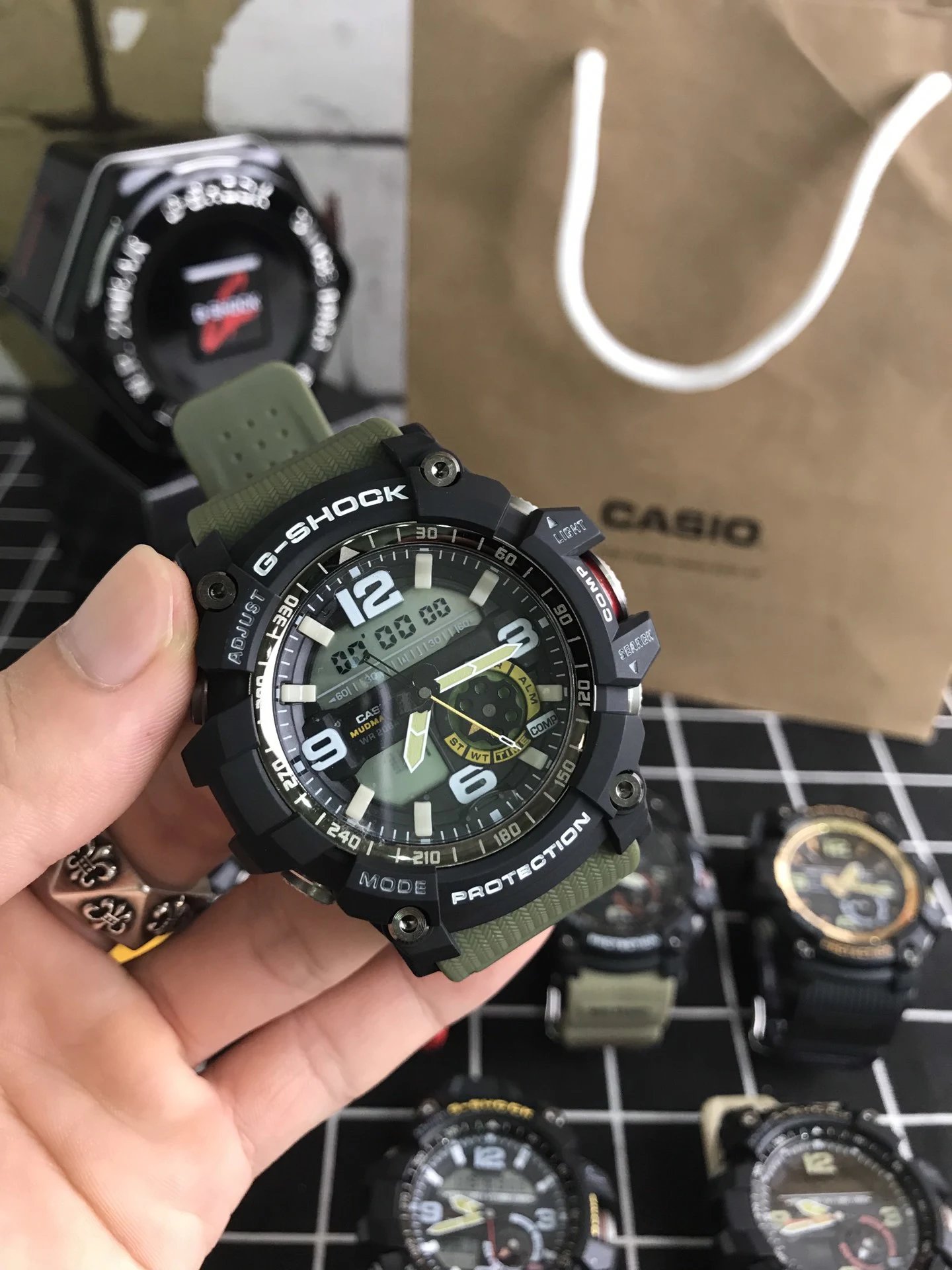 Casio Watches G-Shock octagonal ana-digi metal bracelet watch — Little Clay King 7
