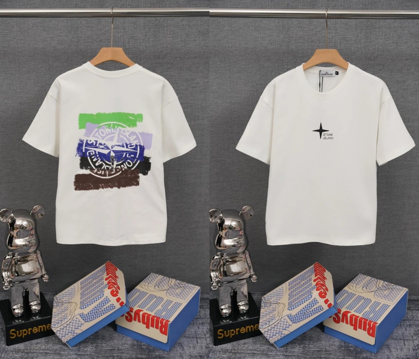 Stone Island T-Shirts Compass Graphic Short-Sleeve T-Shirt — SD 01 white
