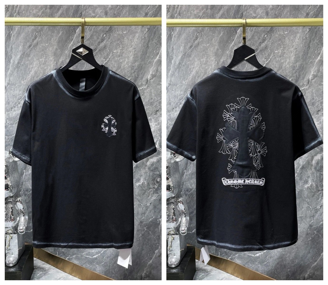 Chrome Hearts T-Shirts Graphic Cross Motif Short-Sleeve T-Shirt — 14