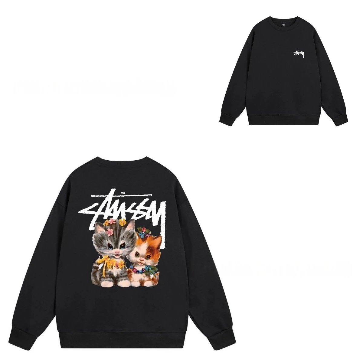 Stüssy Hoodies & Sweatshirts Crewneck Graphic Sweatshirt — 103 black