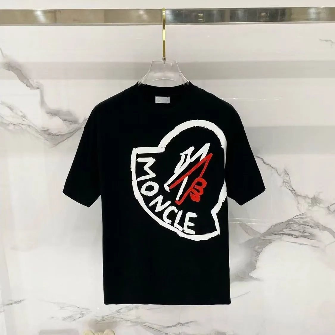 Moncler T-Shirts Logo Graphic Short-Sleeve Crewneck — M772