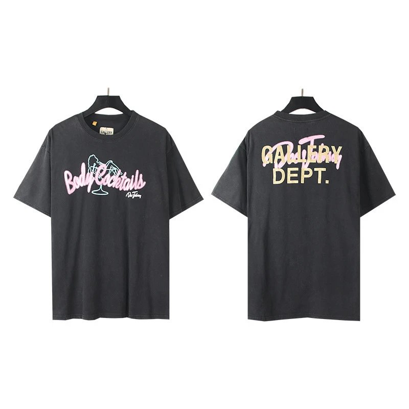 Gallery Dept. T-Shirts Loose Graphic Print — 8002 Washing water black (digital direct injection)