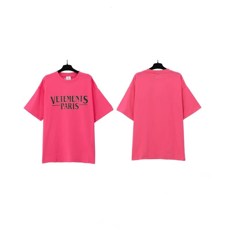 Vetements T-Shirts Graphic Print — Rose Hollow Letter 7016