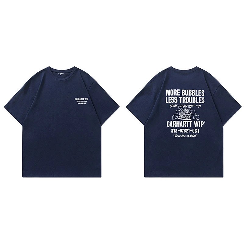 Carhartt T-Shirts Short-Sleeve Crew Neck Graphic Logo T-Shirt — 8805 Royal blue