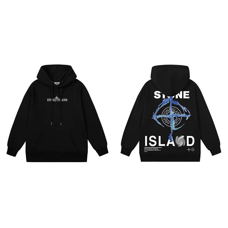 Stone Island Hoodies & Sweatshirts Compass Logo Pullover Hoodie — 672 black