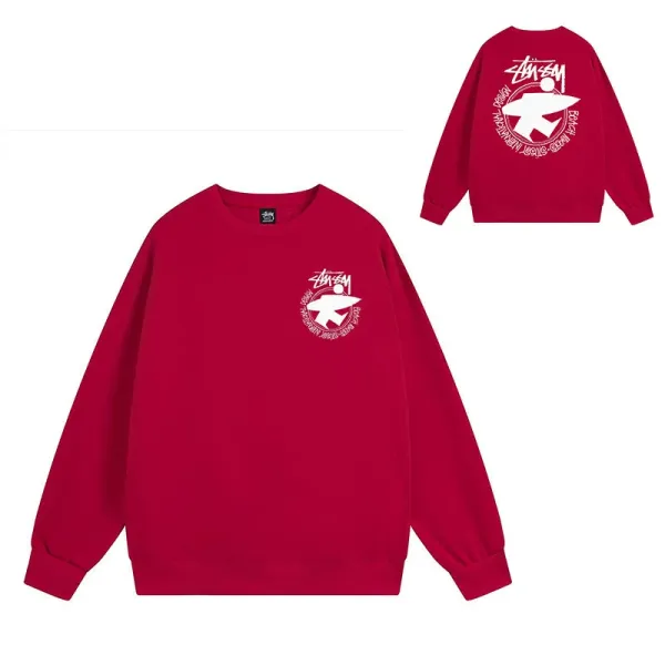 Stüssy Surf Logo Crewneck Sweatshirt Red - 1