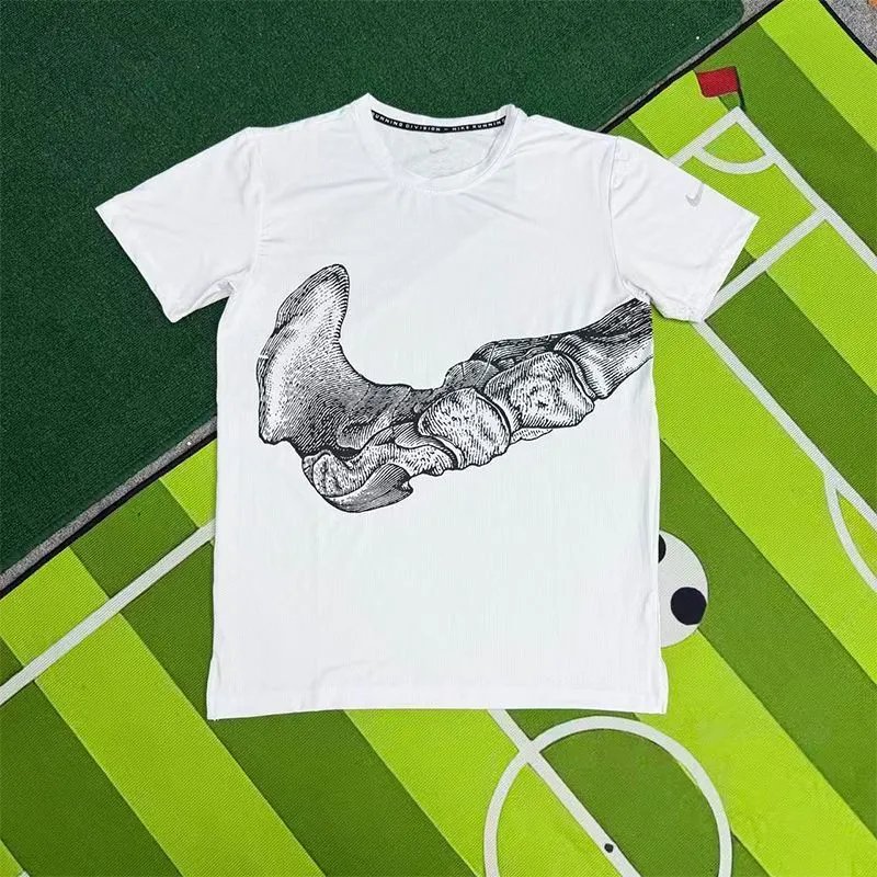Nike T-Shirts Short-Sleeve Ankle Skeleton Graphic T-Shirt — White short-sleeved skeleton