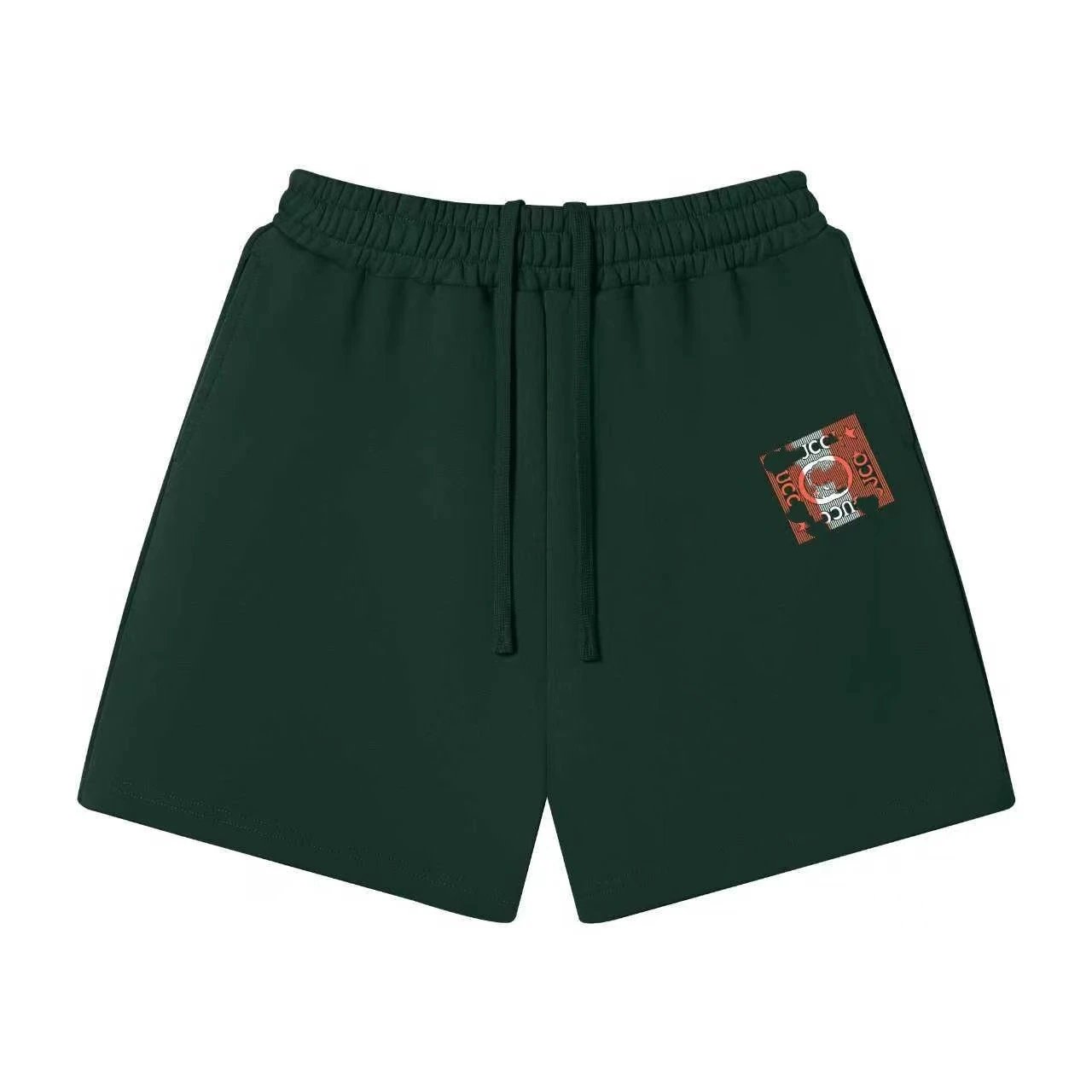 Unbranded Shorts Elastic-waist drawstring with graphic logo print — 32 dark green