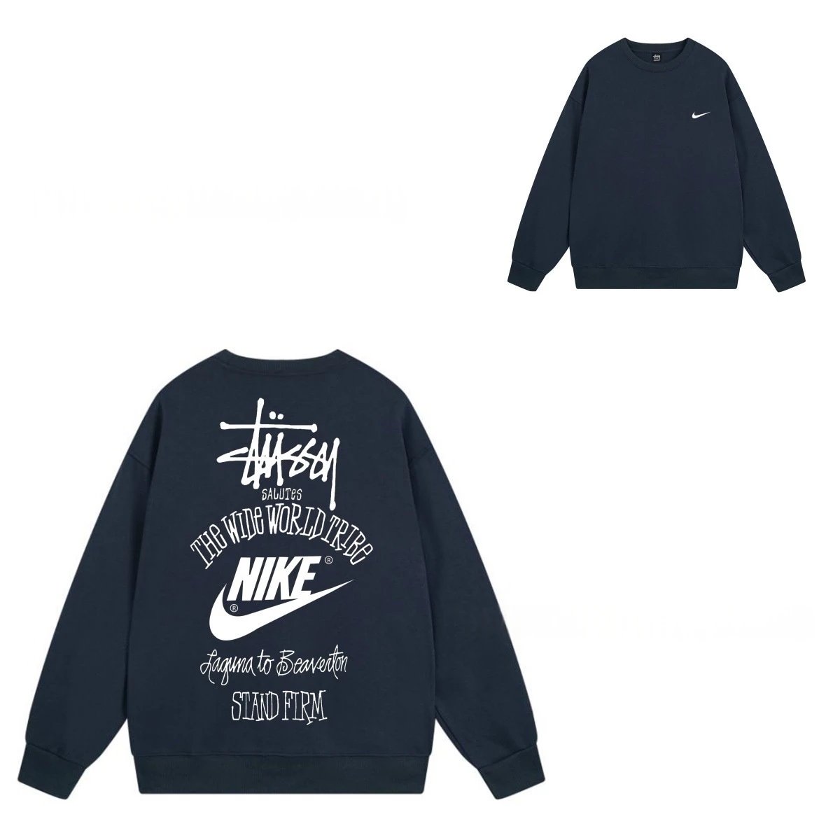 Stüssy Hoodies & Sweatshirts Crewneck Graphic Sweatshirt — 102 Navy