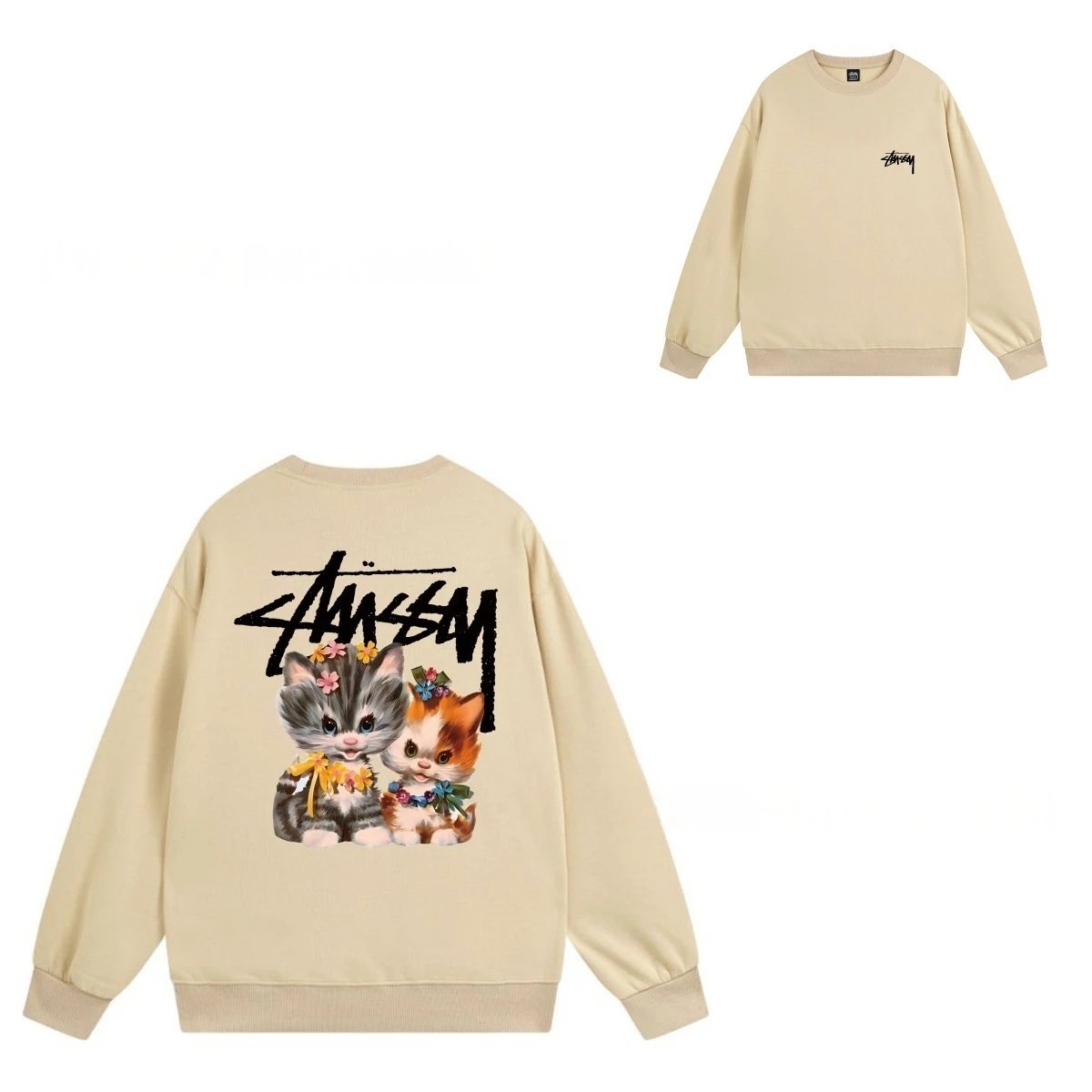 Stüssy Hoodies & Sweatshirts Crewneck Graphic Sweatshirt — 103 apricot