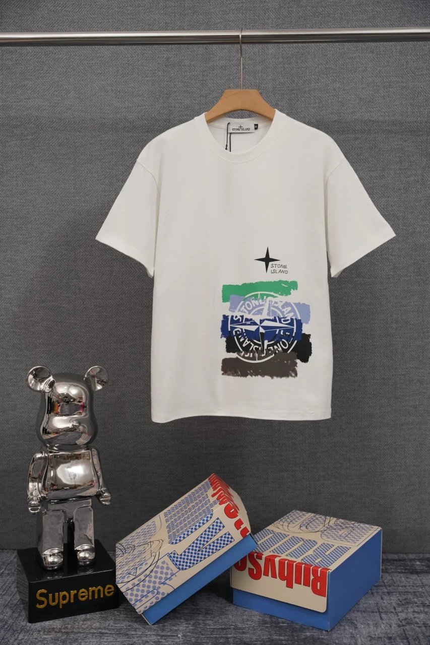 Stone Island T-Shirts Compass Graphic Short-Sleeve T-Shirt — SD 13 white