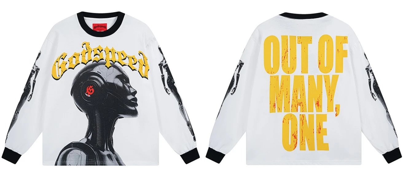 Godspeed Shirts Graphic long-sleeve crewneck shirt — 3096 white