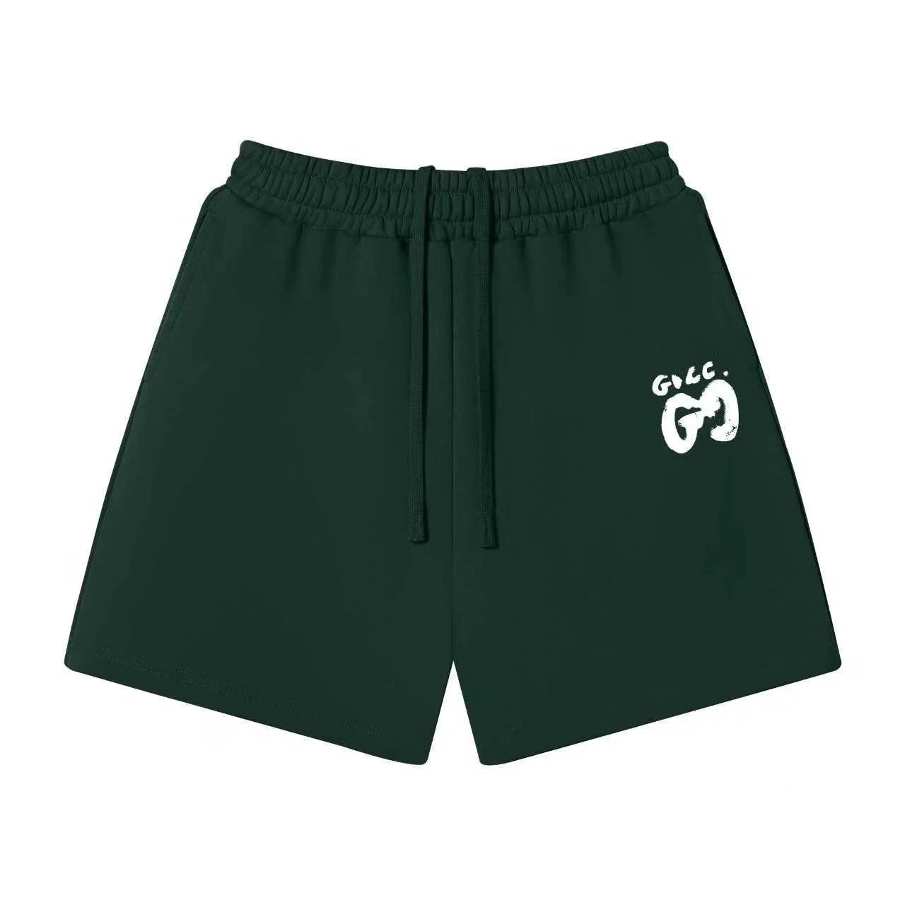 Unbranded Shorts Elastic-waist drawstring with graphic logo print — 34 Dark green