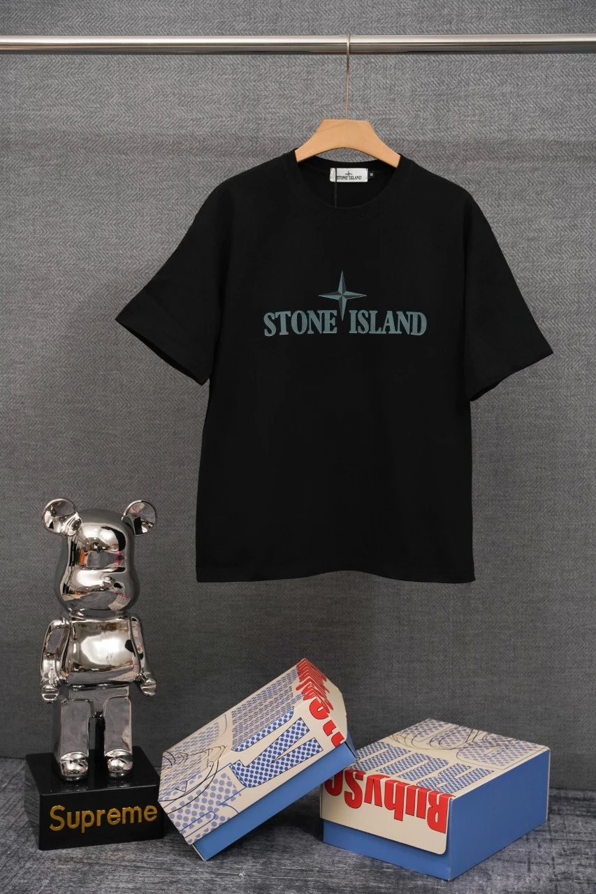 Stone Island T-Shirts Compass Graphic Short-Sleeve T-Shirt — SD 16 Black