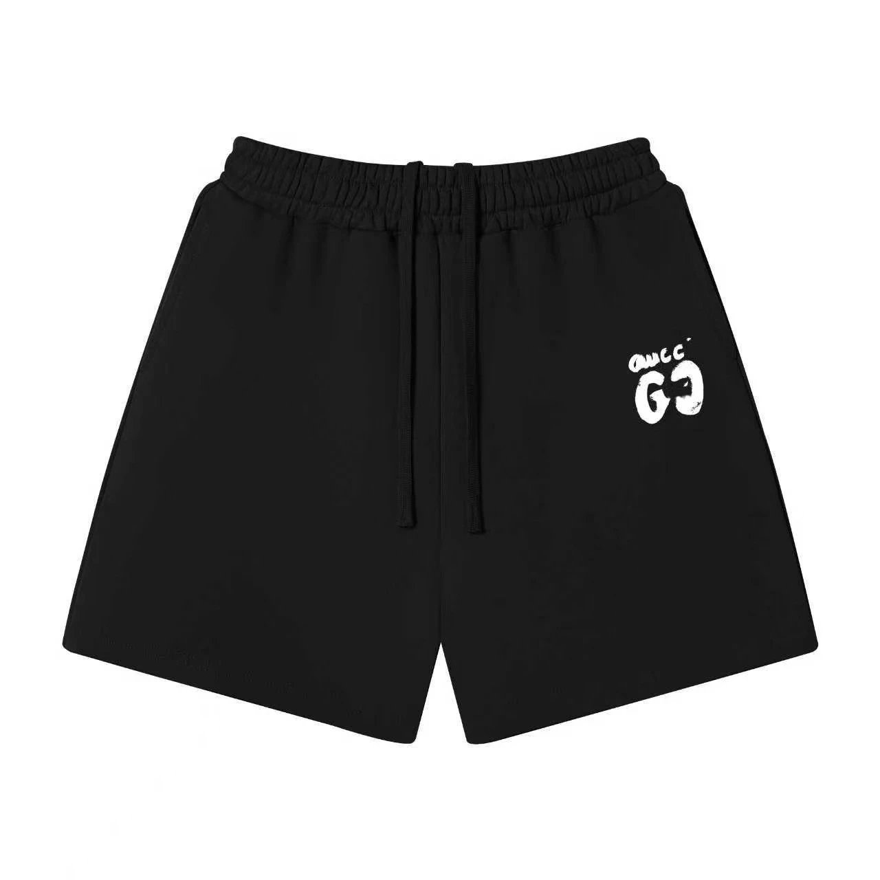 Unbranded Shorts Elastic-waist drawstring with graphic logo print — 34 black