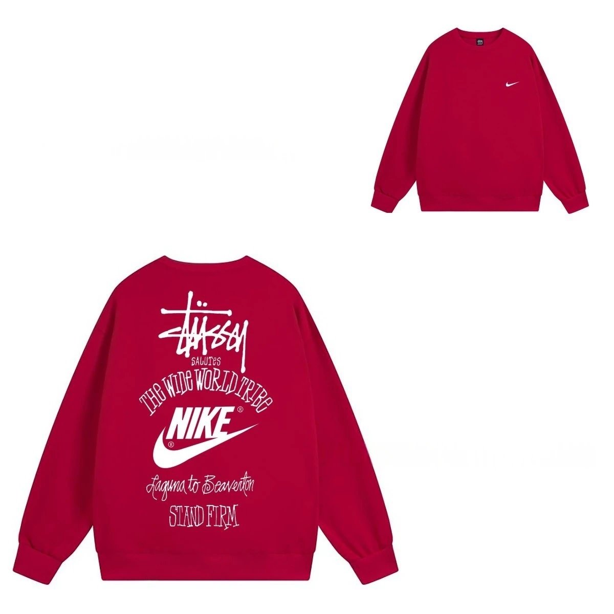 Stüssy Hoodies & Sweatshirts Crewneck Graphic Sweatshirt — 102 red