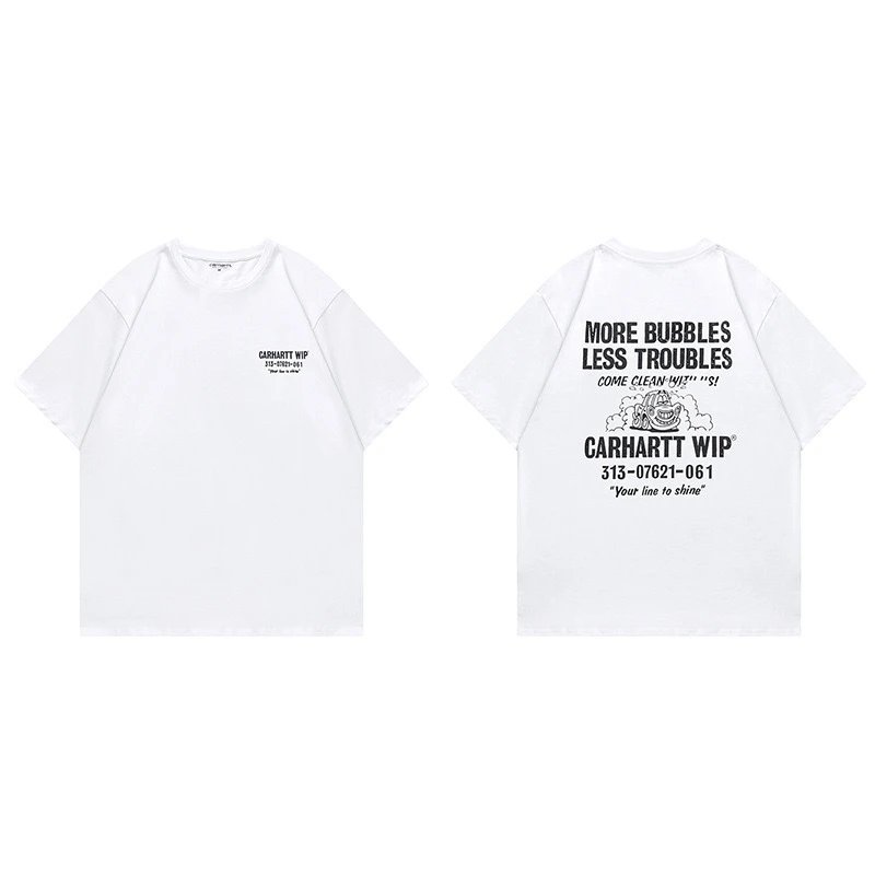 Carhartt T-Shirts Short-Sleeve Crew Neck Graphic Logo T-Shirt — 8805 white