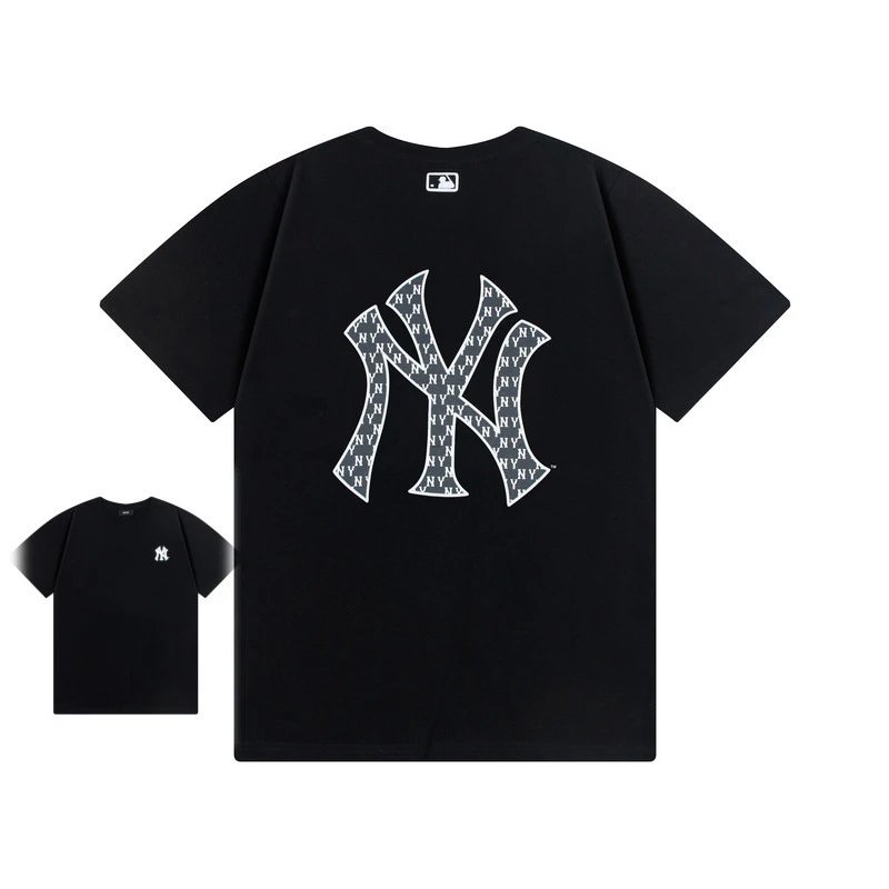MLB T-Shirts Baseball Team Logo Short-Sleeve T-Shirt — 957 Black (Front Logo Print)