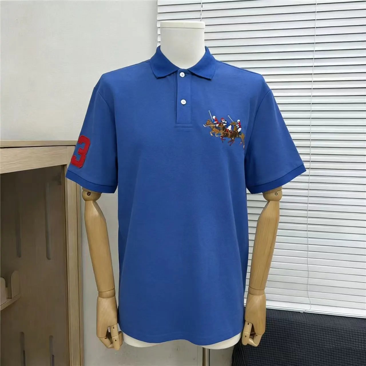 Polo Ralph Lauren Shirts Short-Sleeve Embroidered Pony Shirt — Colored Horse Blue 004